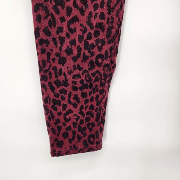 NWT Social Standard by Sanctuary Oxblood Cheetah Skinny Ankle Jeans Women's 8 - Picture 9 of 12